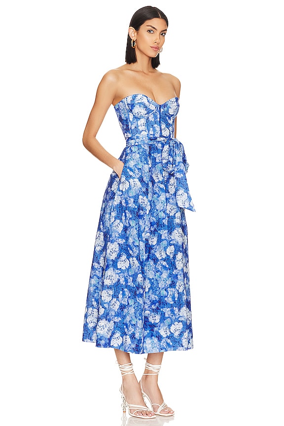 view 2 of 3 Vibrant Floral Midi Dress in Blue Foral