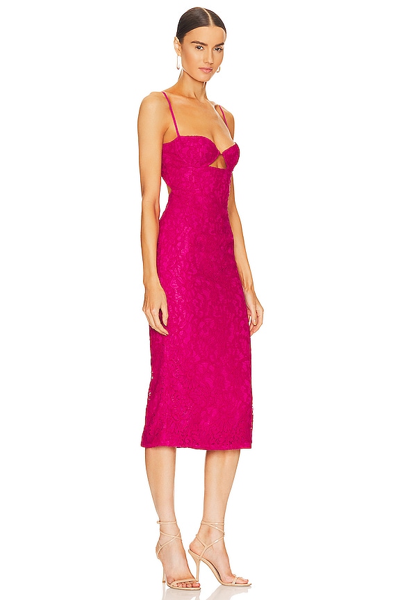 view 2 of 4 Ivanna Lace Midi Dress in Fuchsia