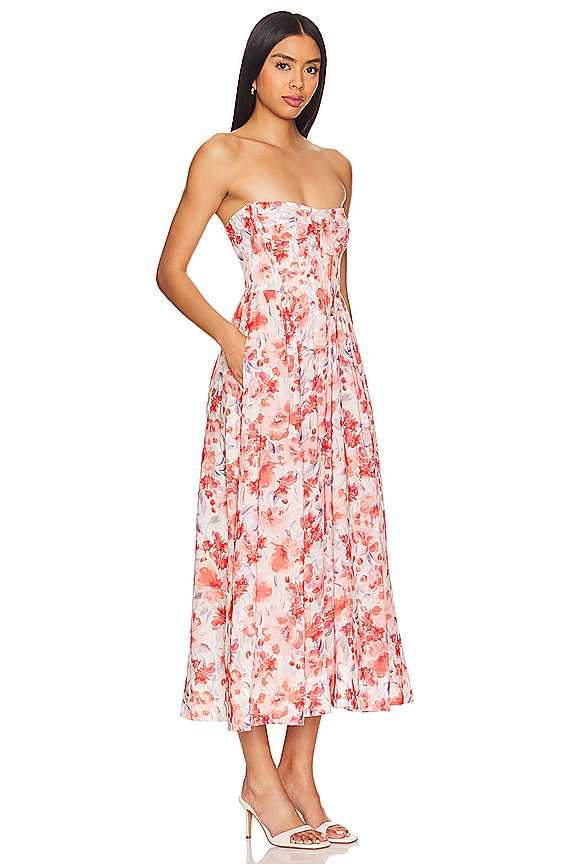 view 2 of 3 Lola Corset Midi Dress in Red Floral