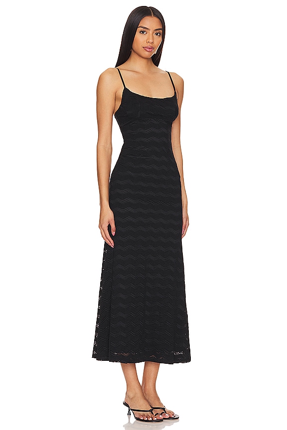 view 2 of 4 Adoni Zig Zag Midi Dress in Black