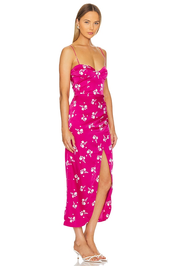 view 2 of 3 Amika Midi Dress in Hot Pink Floral