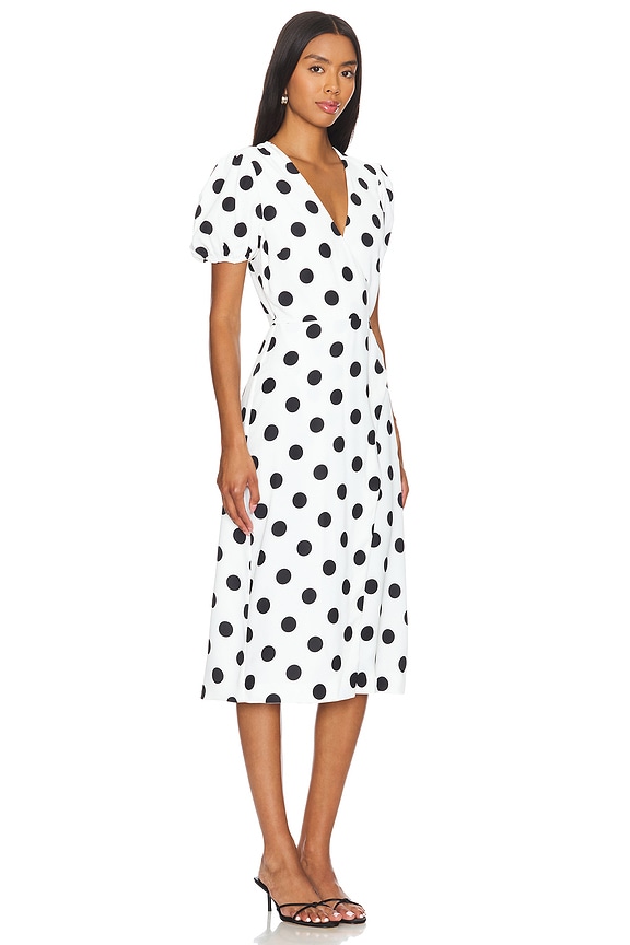 view 2 of 3 Devyn Wrap Dress in Black & White Spot