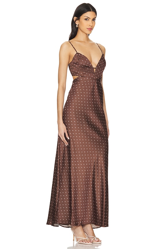 view 2 of 3 KARLOTTA 슬립 원피스 in Brown & Pink Spot