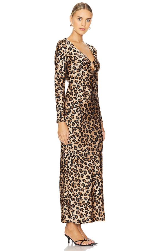 view 2 of 3 Verona Printed Satin Dress in Leopard