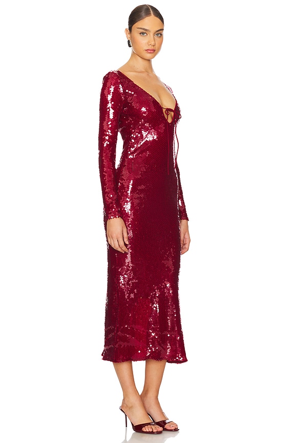 view 2 of 4 Verona Sequin Maxi Dress in Burgundy