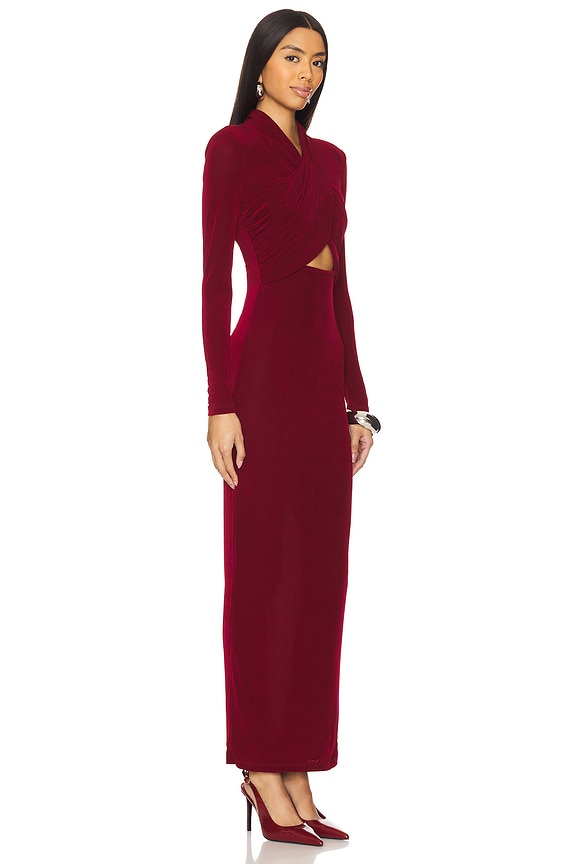 view 2 of 3 Reno Slinky Knit Dress in Burgundy