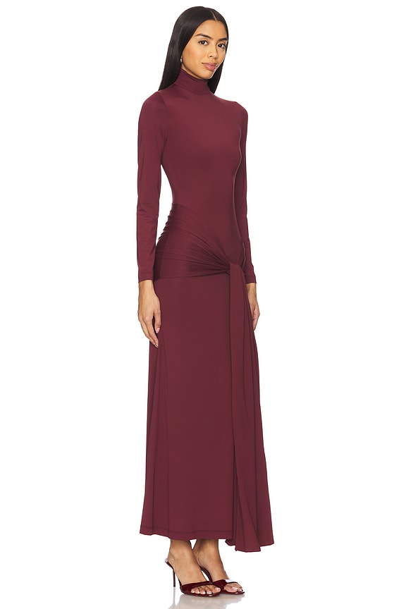 view 2 of 3 Alix Maxi Tie Front Dress in Deep Plum