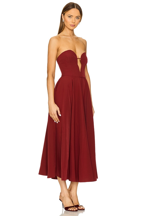 view 2 of 3 x REVOLVE Opal Volume Midi Dress in Burgundy