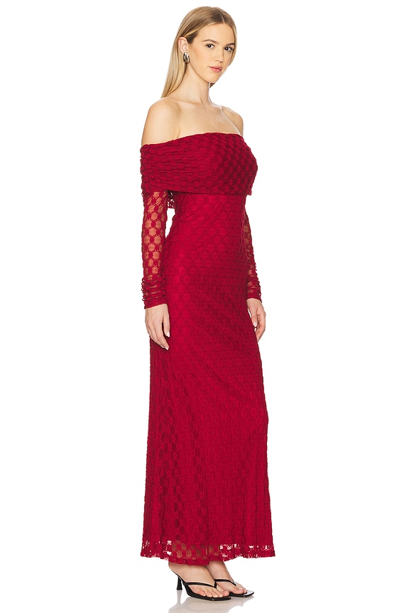 view 2 of 4 VESTIDO MAXI DE HOMBROS DESCUBIERTOS ADONI in Deep Red