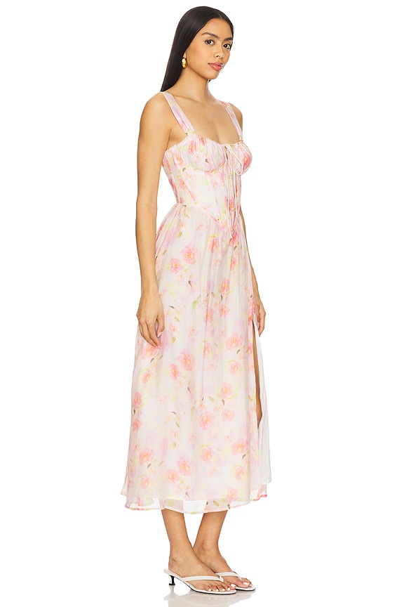 view 2 of 3 Esra Printed Midi Dress in Pink Floral