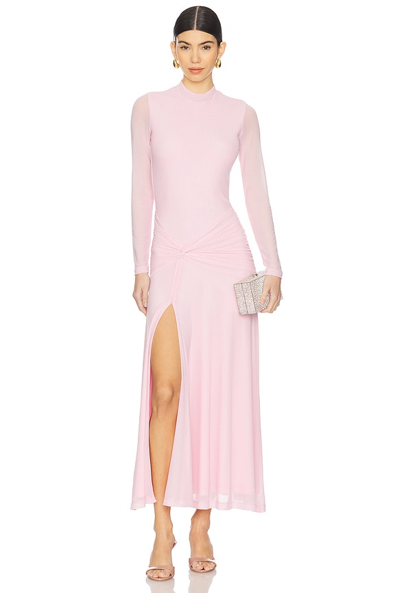 view 1 of 3 Lea Mesh Midi Dress in Light Pink