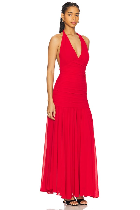view 2 of 3 MAVE ホルターネックマキシドレス in Deep Red