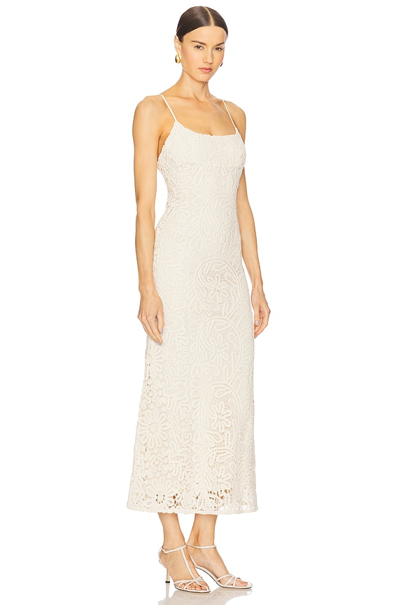 view 2 of 4 ADONI 크로셰 미디 드레스 in Light Beige