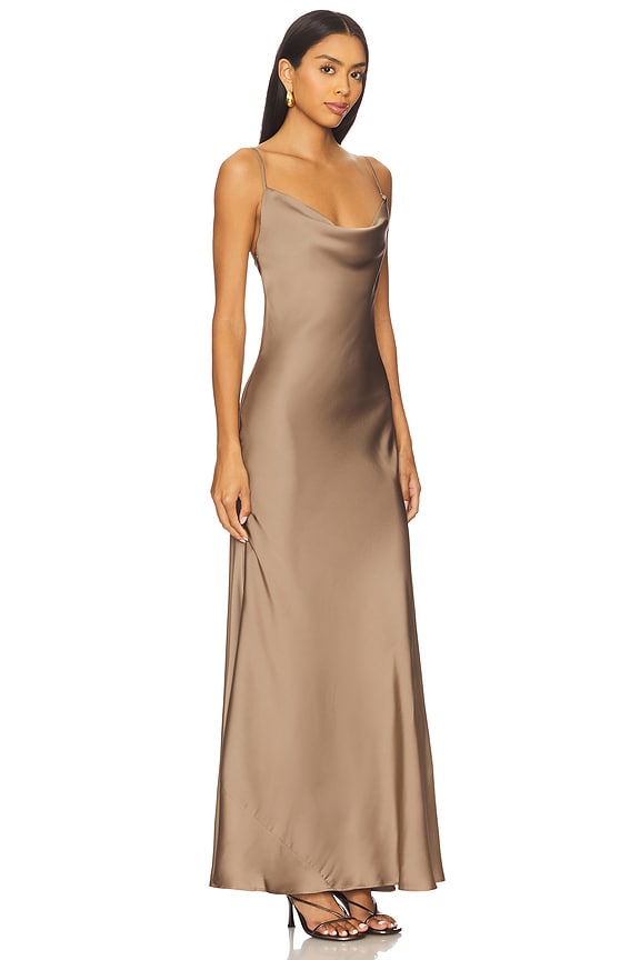 view 2 of 3 Monroe Cowl Neck Maxi Dress in Toffee
