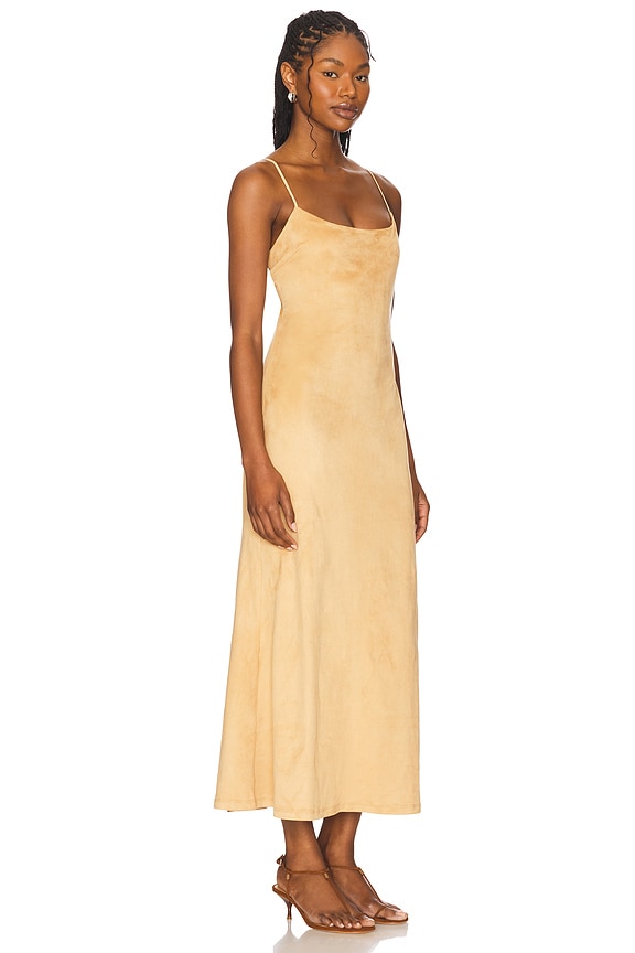 view 2 of 3 Nadira Faux Suede Dress in Soft Camel