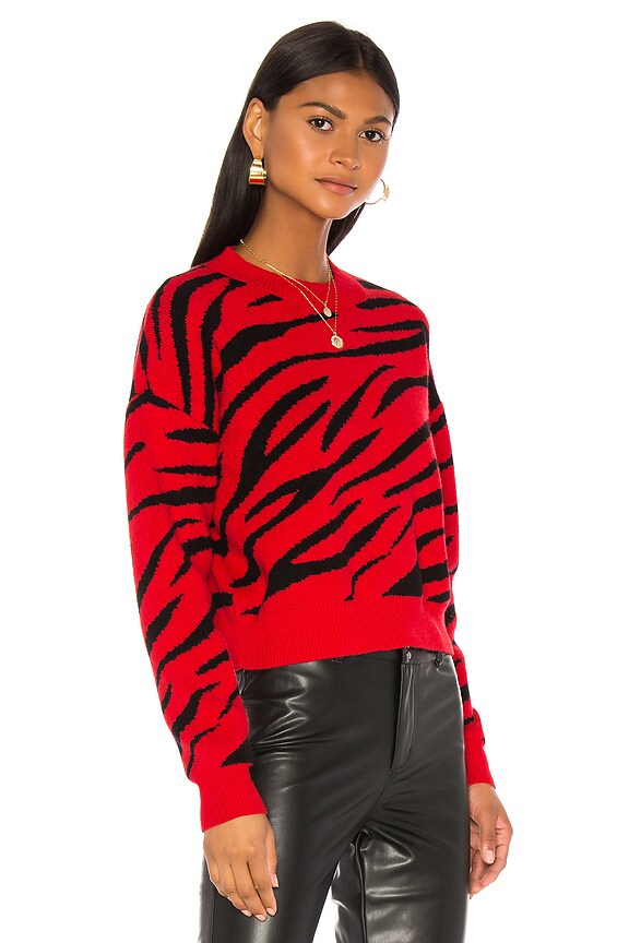 view 2 of 4 Red Zebra Knit in Red Zebra