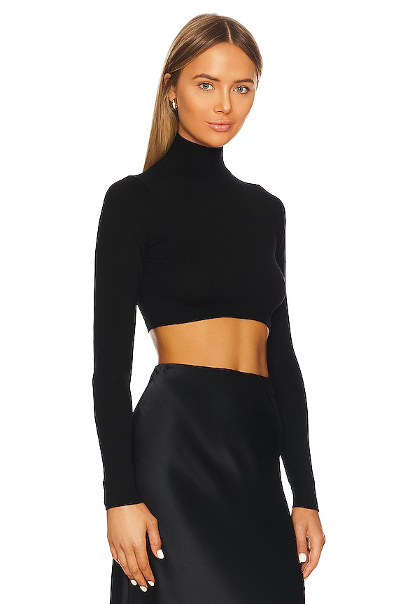 view 2 of 4 Selina Crop Turtle Neck Knit in Black