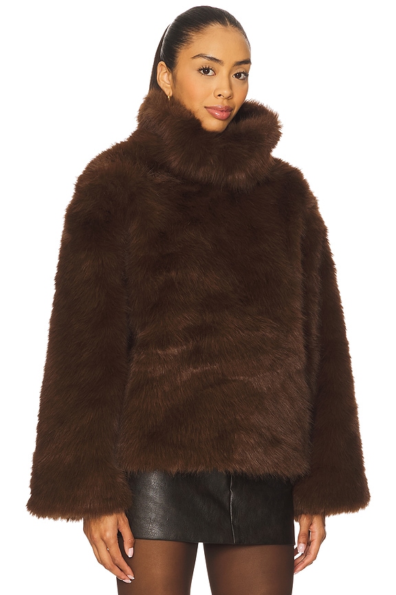 view 2 of 4 Renata Faux Fur Jumper in Chocolate