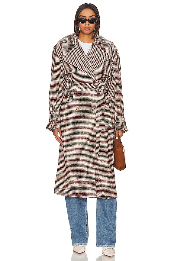 view 2 of 6 Oversized Check Trench in Burgundy Check