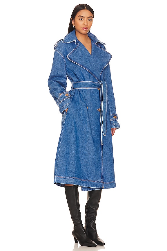 view 2 of 3 Oversized Denim Trench Coat in Vintage