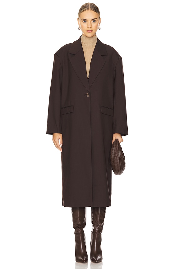 view 2 of 4 Maika Oversized Coat in Dark Chocolate