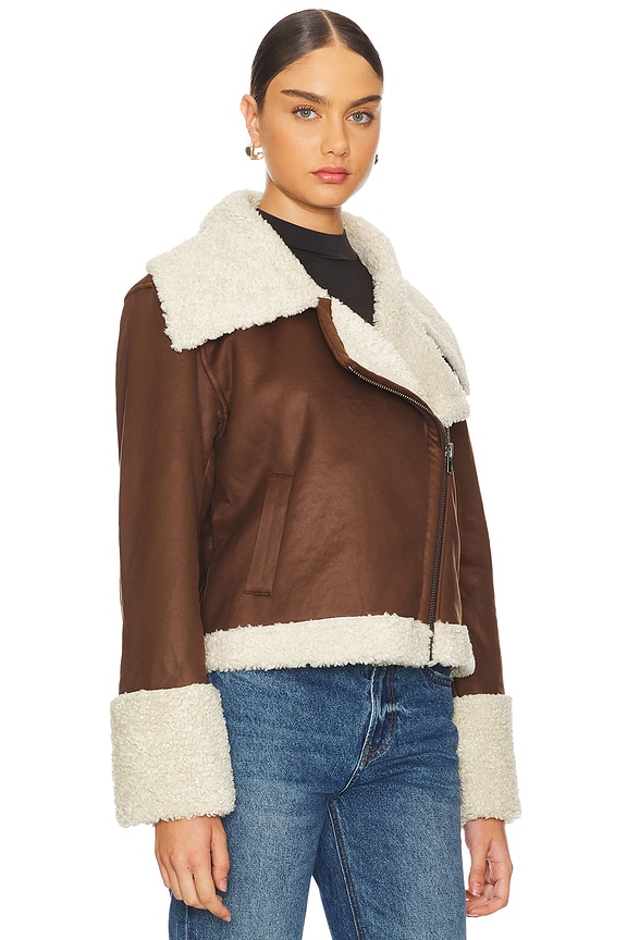 view 2 of 4 Finn Faux Leather Jacket in Chocolate