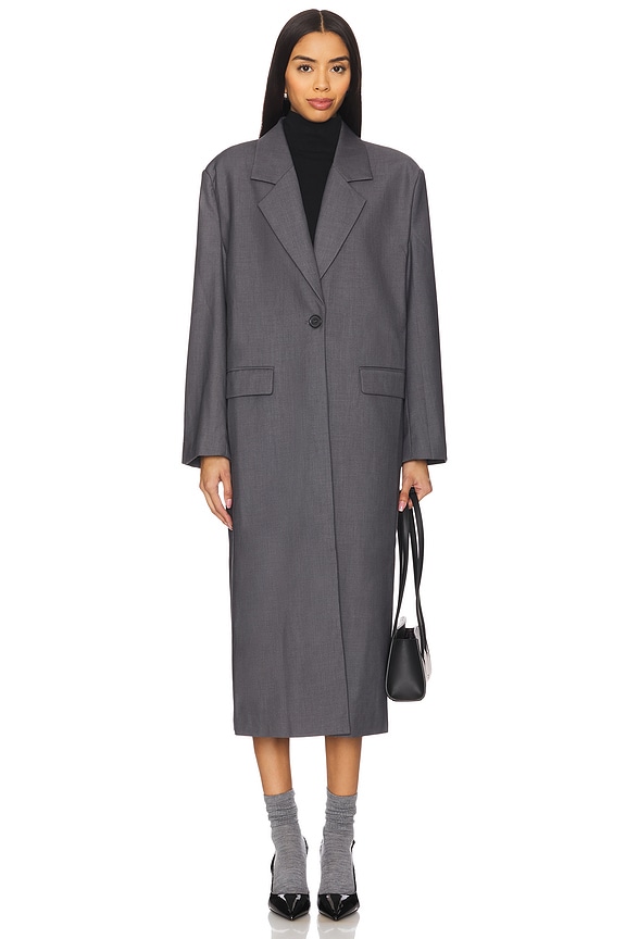 view 2 of 4 Maika Oversized Coat in Dark Grey