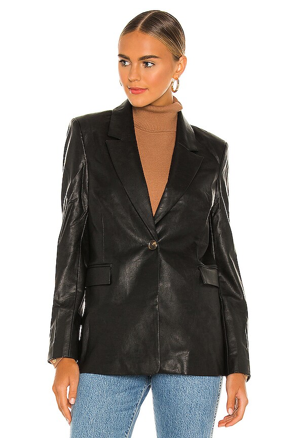 view 2 of 5 PU Blazer in Black