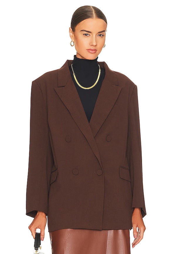 view 2 of 5 The Oversized Blazer in Chocolate