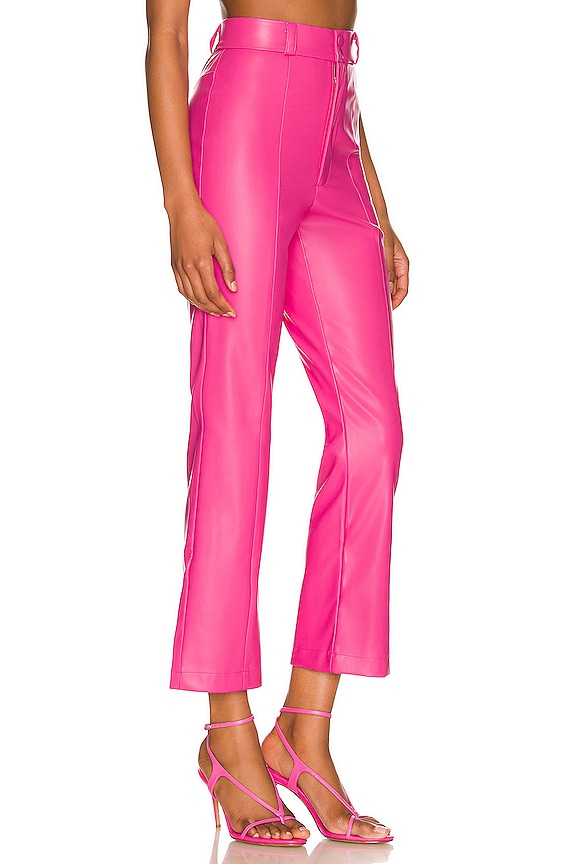 view 2 of 4 Polly Faux Leather Pant in Hot Pink