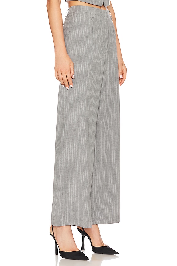view 2 of 4 Callista Pin Stripe Pant in Grey Strpe