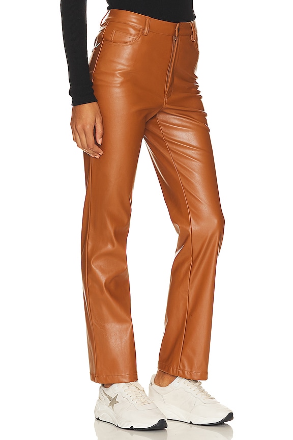 view 2 of 4 PANTALÓN DE FALSO CUERO ALESI in Tan