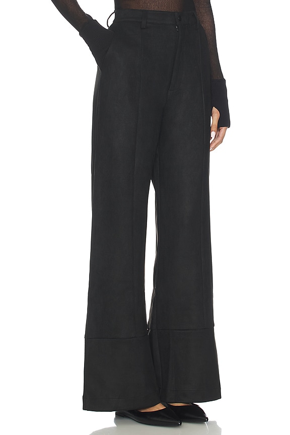 view 2 of 6 Marlowe Faux Suede Pant in Black