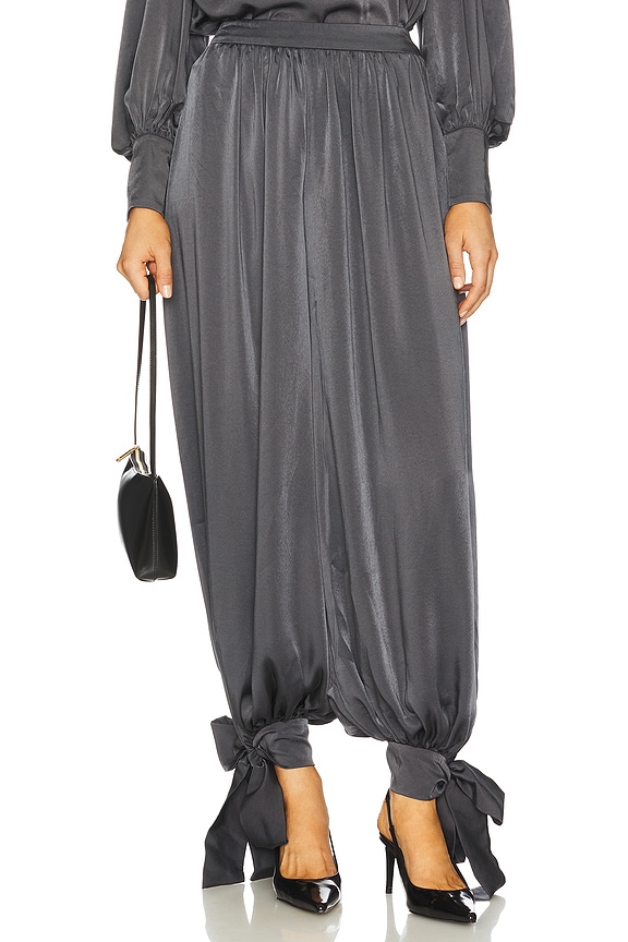 view 2 of 6 Alira Satin Balloon Pant in Charcoal