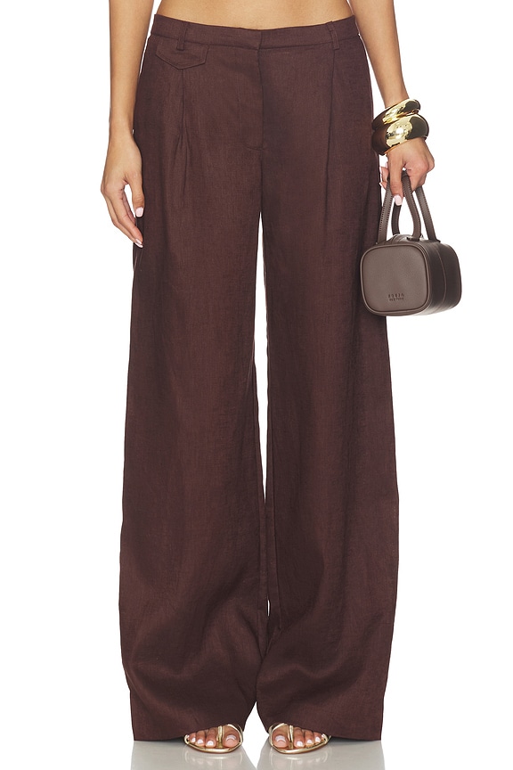 view 1 of 6 PANTALON GEORDY in Chocolate