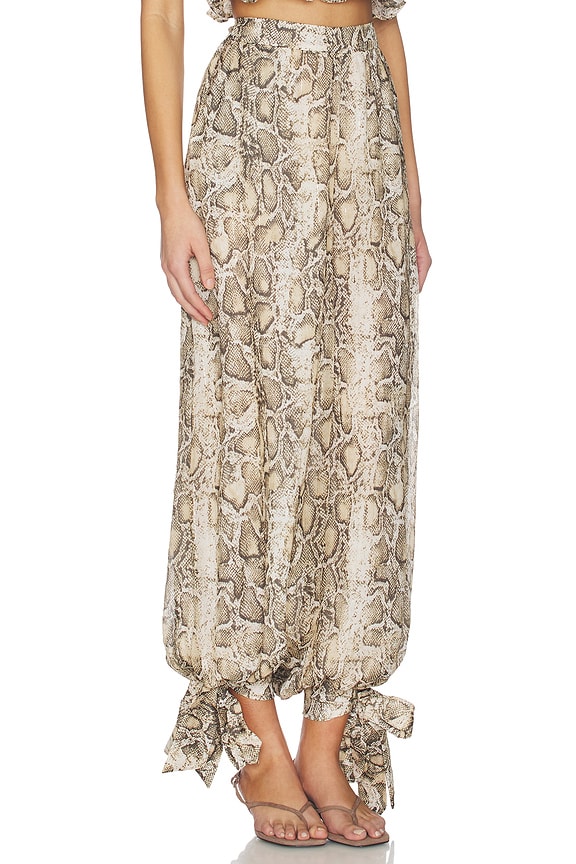 view 2 of 6 Alira Printed Balloon Pant in Snake Skin
