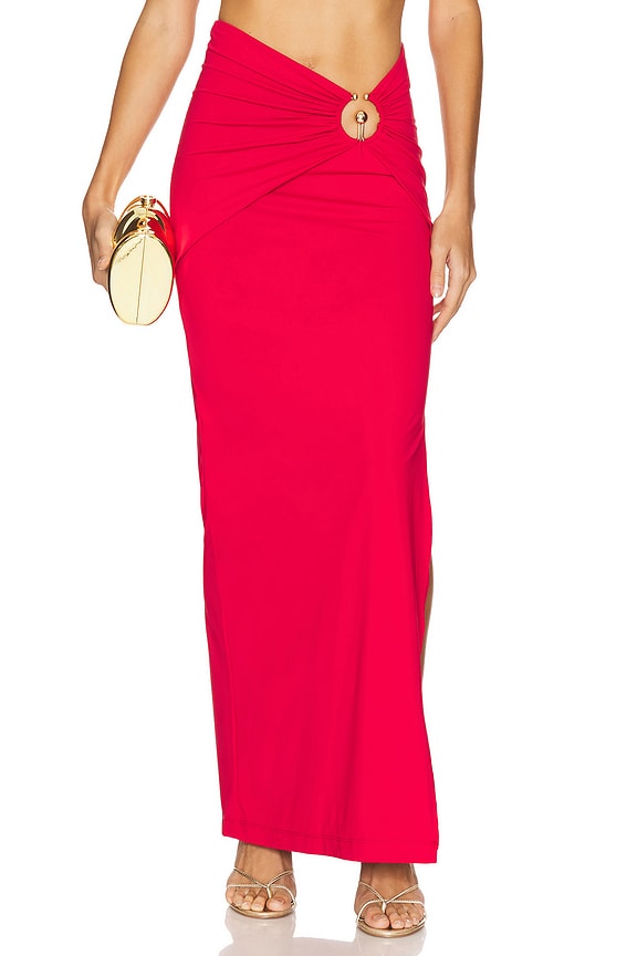 view 2 of 7 NEVE マキシスカート in Deep Red