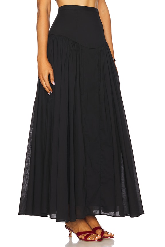 view 2 of 6 Amorette Cotton Maxi Skirt in Black