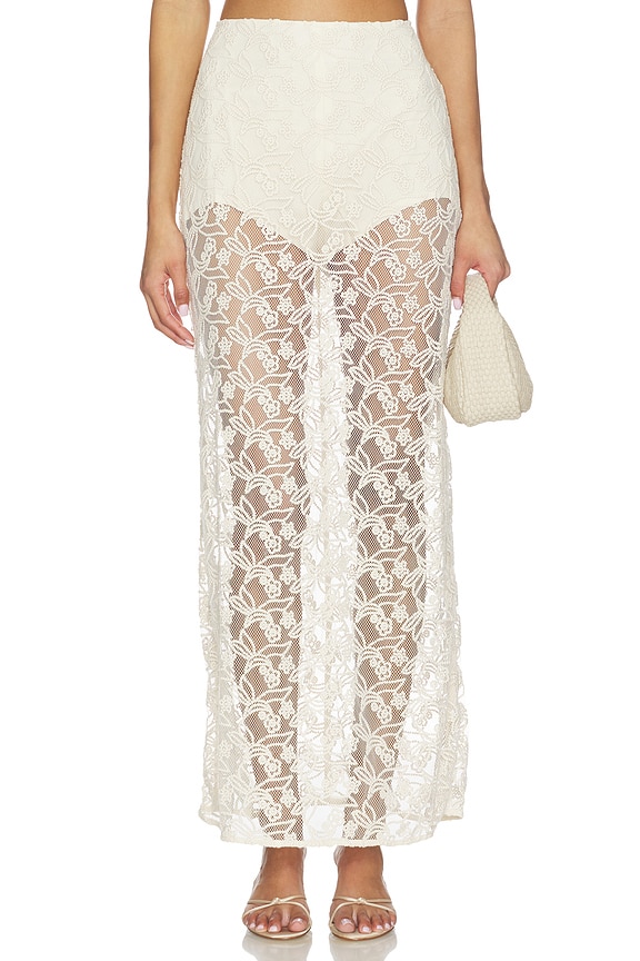 view 1 of 6 Venetia Sheer Skirt in Light Beige