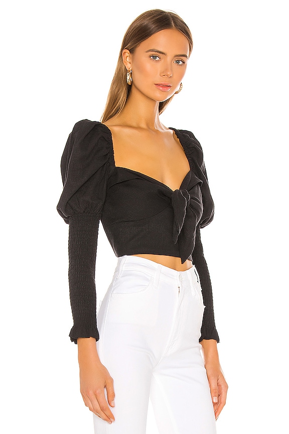 view 2 of 4 TIE FRONT 블라우스 in Black