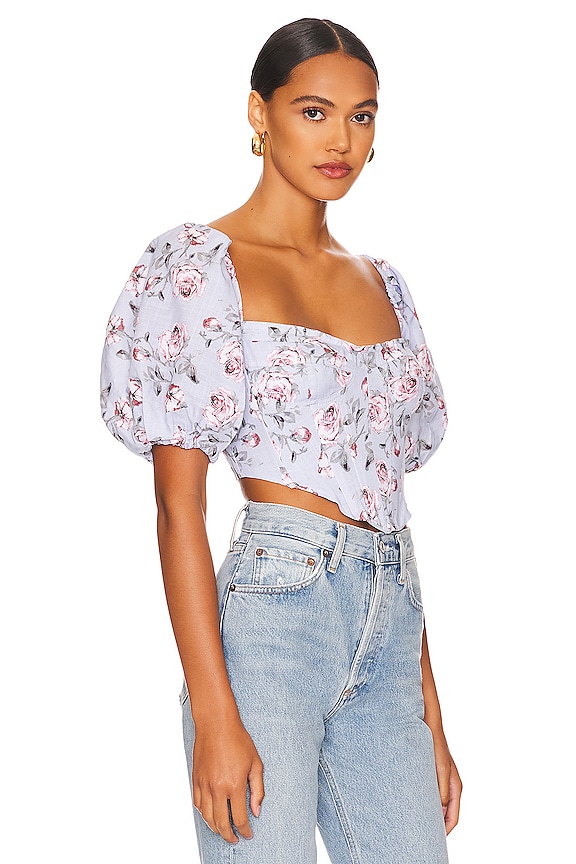 view 2 of 4 Kiah Corset Top in Rose Floral
