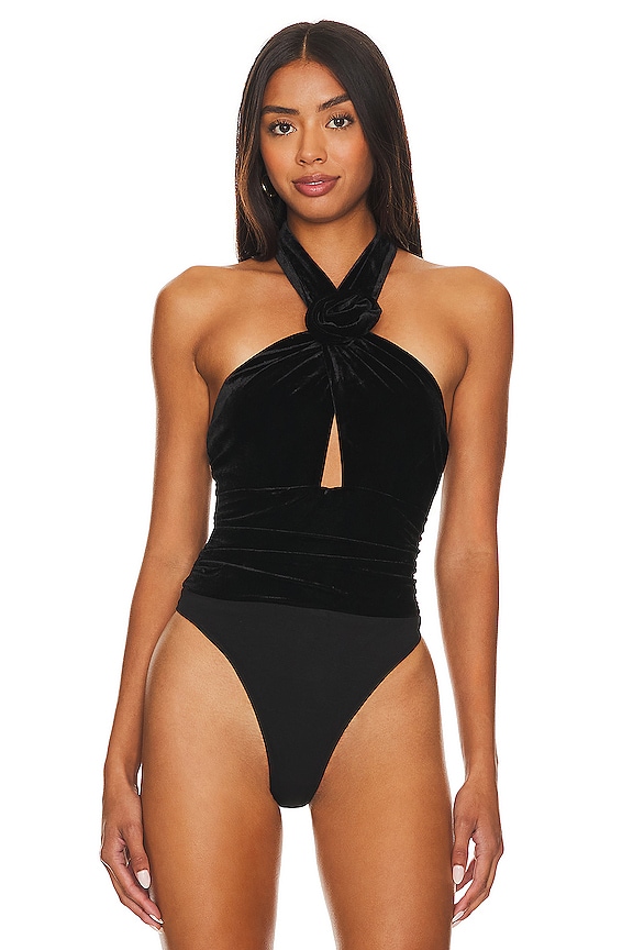 view 2 of 5 Inara Velour Bodysuit in Black