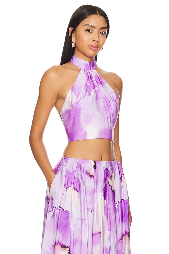 view 2 of 4 Alora Halter Top in Lavender Floral