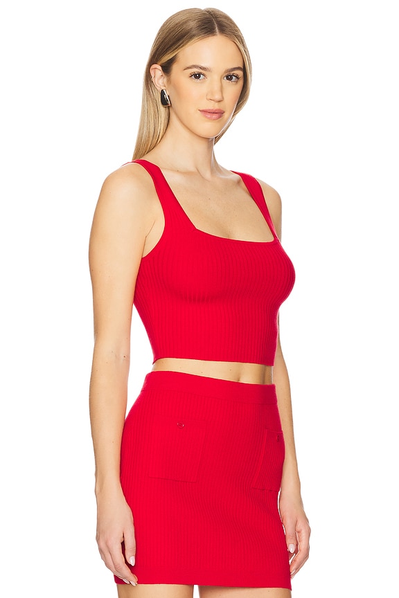 view 2 of 4 TOP DE TIRANTES DE PUNTO SARITA in Deep Red