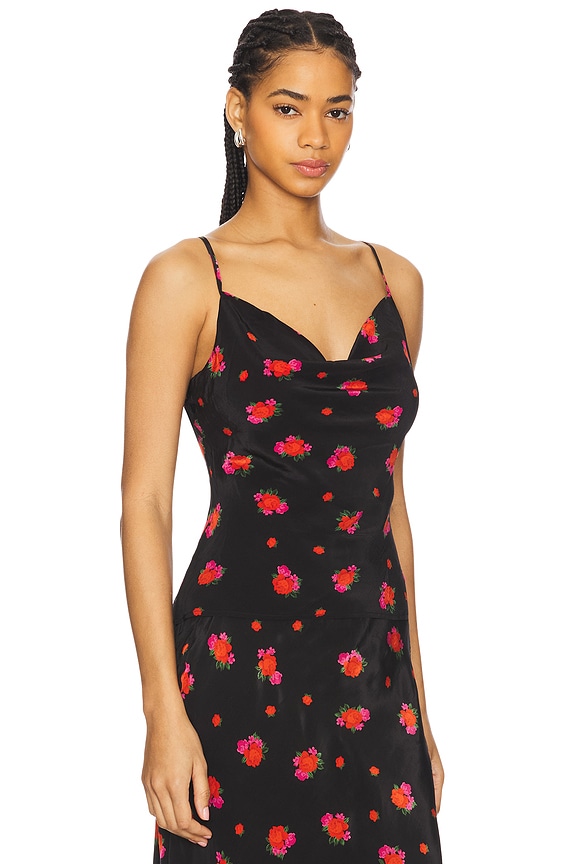 view 2 of 4 Monroe Cowl Neck Cami in Black Floral