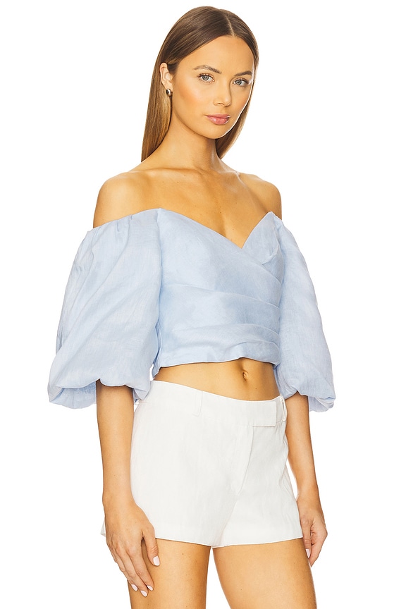 view 2 of 4 EVA 리넨 탑 in Soft Blue