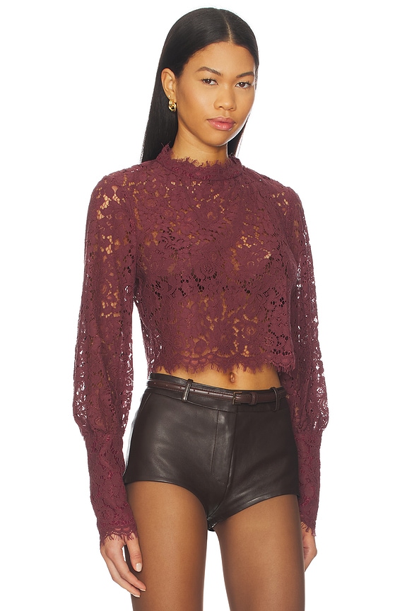 view 2 of 4 Lace Georgia Top in Deep Plum