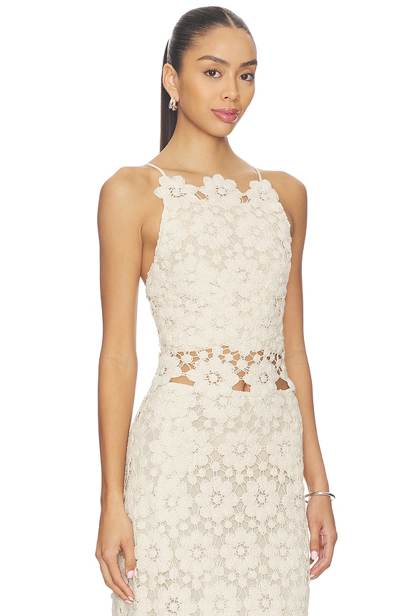 view 2 of 4 Veneta Crochet Top in Light Beige