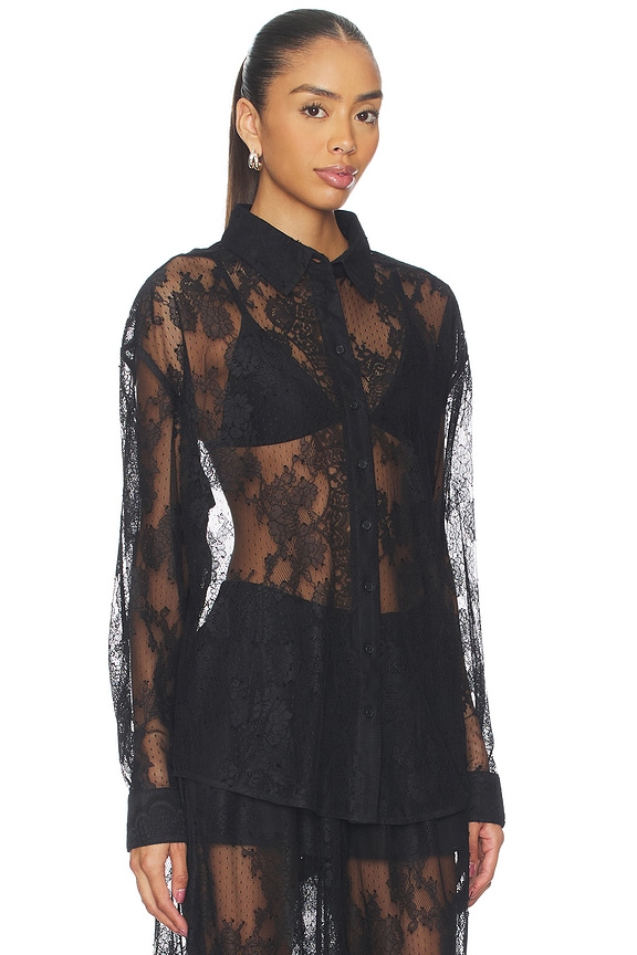 view 2 of 4 Aleida Oversized Lace Shirt in Black