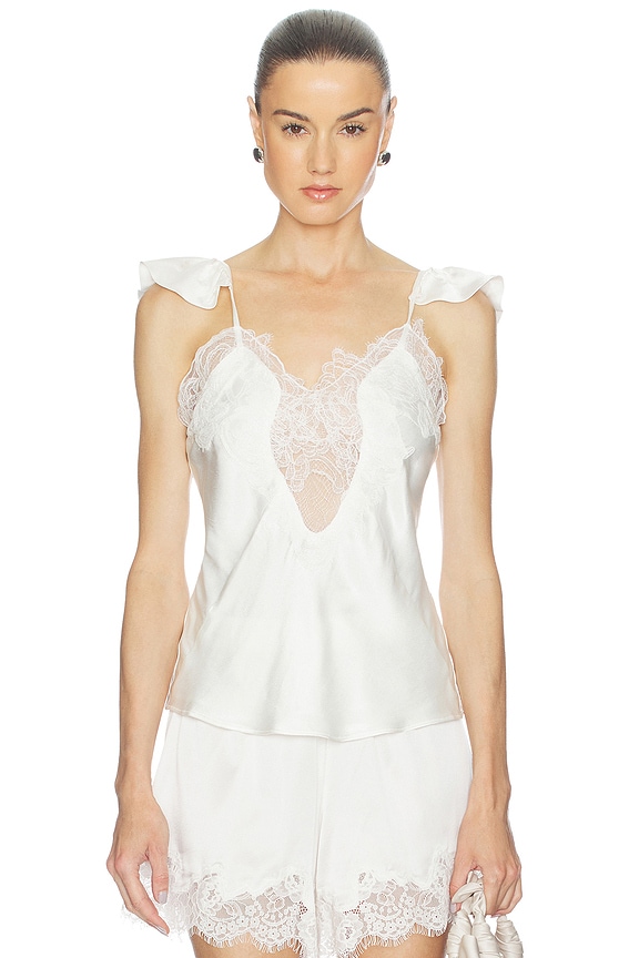 view 1 of 4 Ivy Lace Detail Camisole in Orchid White